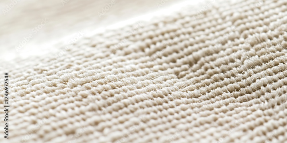 Poster Close-up texture of white textile fabric with soft woven patterns and tactile surfaces : Generative AI