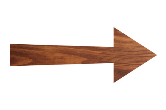 Arrow with wooden texture isolated on white
