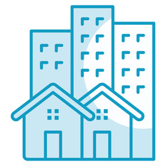 Residential Building  Icon Element For Design