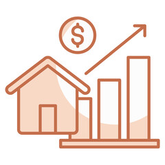 House Price Growth  Icon Element For Design
