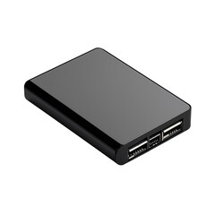 External hard drive isolated on transparent or white background