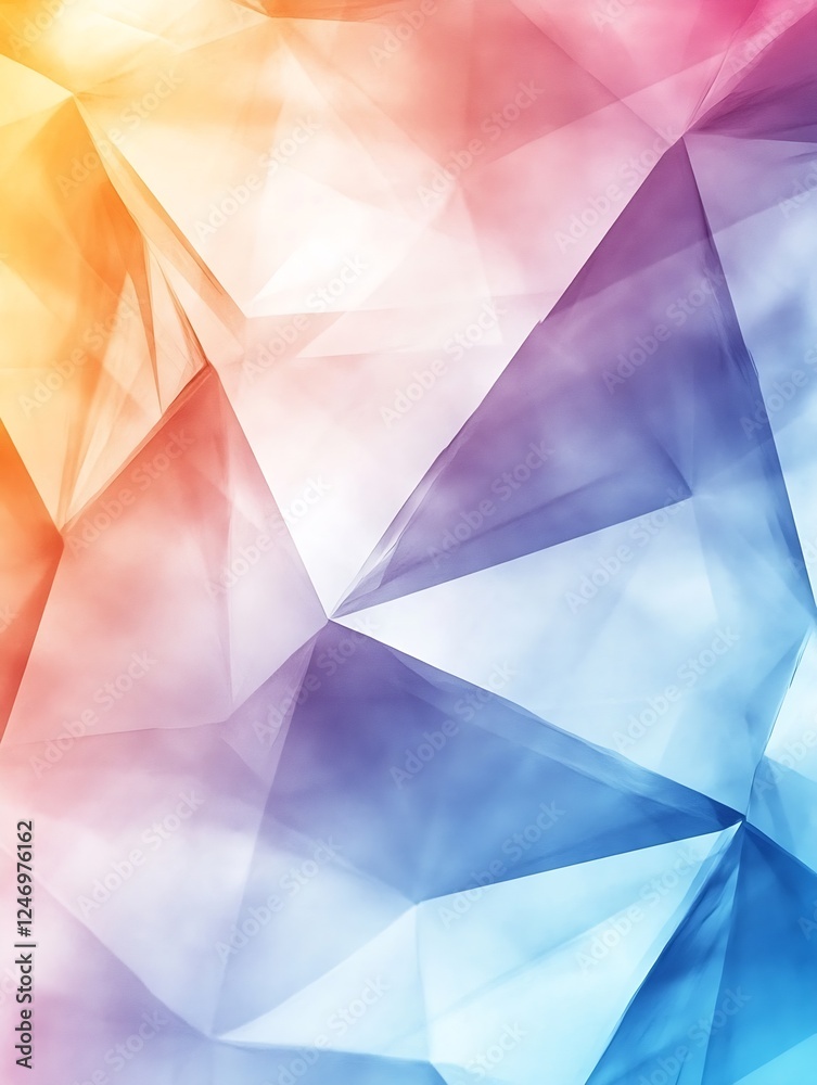 Poster Vibrant Abstract Geometric Pattern with Warm and Cool Tones for Modern Art Decor and Design : Generative AI