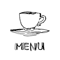 MENU　コーヒーカップのイラスト