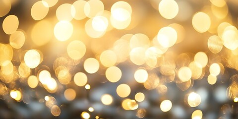 Obraz premium Warm Golden Bokeh Lights Creating Dreamy and Luminous Atmosphere : Generative AI