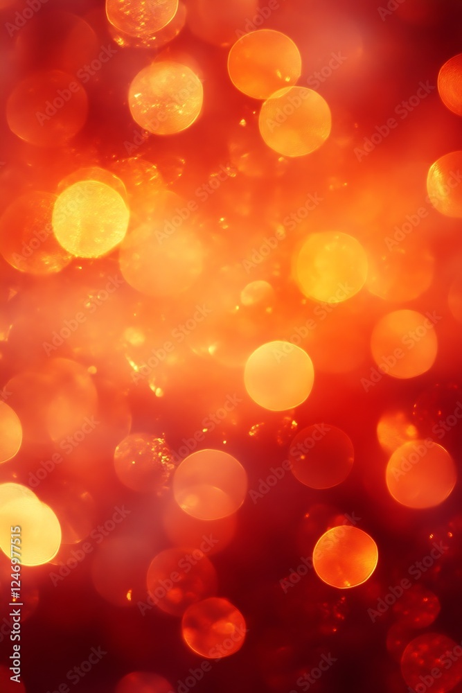 Poster vibrant orange bokeh lights creating a warm festive and dreamy atmosphere : generative ai