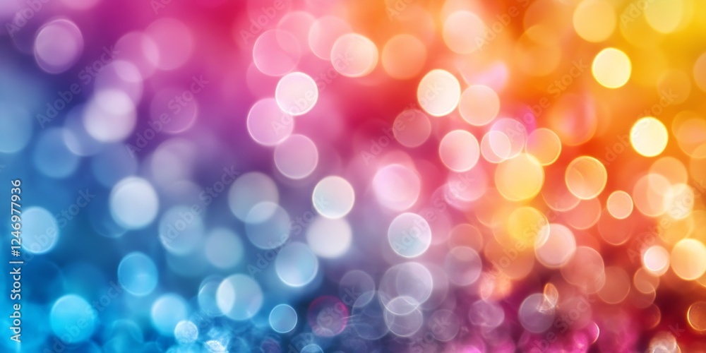 Poster Colorful Bokeh Lights Background with Vibrant and Dreamy Abstract Design : Generative AI