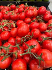Bunch of fresh, ripe red tomatoes