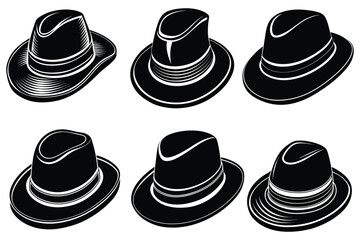 silhouette of a hat on white background