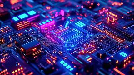 Obraz premium A close-up view of glowing digital energy streams, ideal for use in technology presentations, digital marketing, web design, and futuristic art projects.