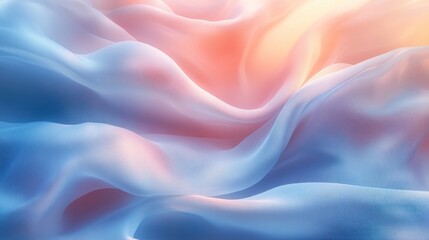 Obraz premium Pastel silk fabric drapes, sunset backdrop, texture design