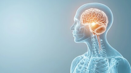 Glowing Medical Illustration of Human Heart and Brain Anatomy in a Digital CGI Style with Soft Lighting Effects for Educational and Informational Uses