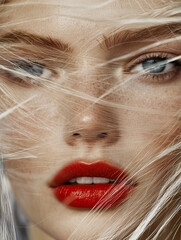 Portrait of a Beautiful Woman in a Fashion Editorial Photo Shoot