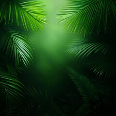 Lush Green Tropical Leaves Background