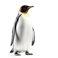 Fototapeta premium Majestic Emperor Penguin Standing Proudly Against a White Background