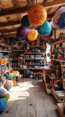 Artisans crafting unique custom-designed pinatas workshop photography vibrant environment detailed view local culture and creativity