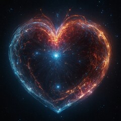 A pulsing heart made of swirling cosmic energy.