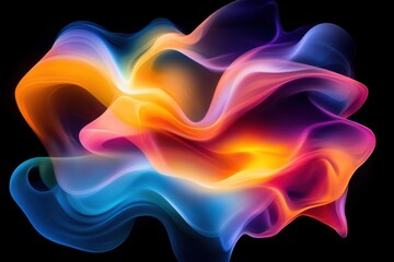 Fototapeta premium Abstract colorful waves in digital art form