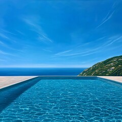 Obraz premium Luxury Infinity Pool Overlooking Ocean