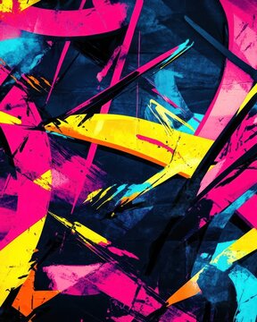 Fototapeta Colorful Graffiti Wallpaper Texture as Background Illustration, Bold Urban Art Design for Creative Projects