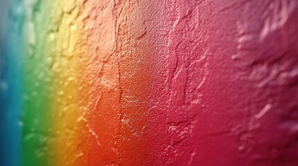 Rainbow wall texture, outdoor, vibrant, background