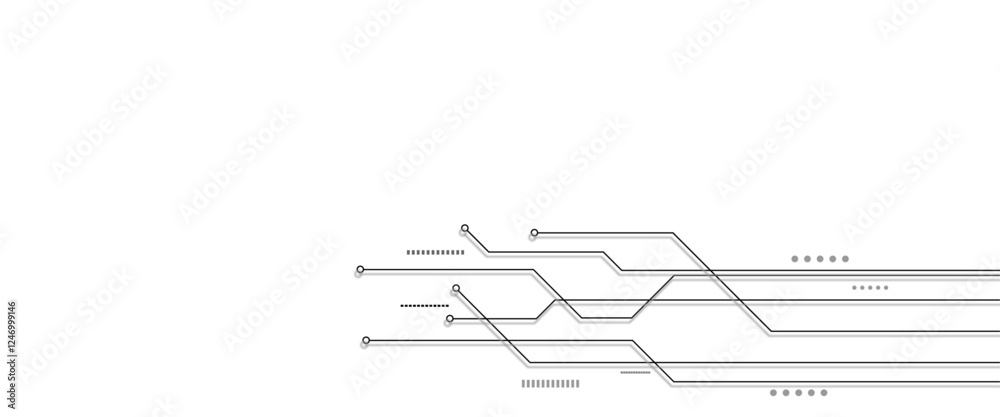 Aufkleber Vectors White Abstract geometric dots and lines connection circuit concept. Vector social network and connecting concept.
