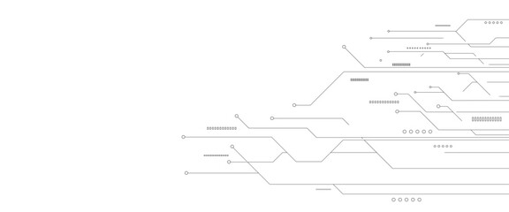 Vectors White Abstract geometric dots and lines connection circuit concept. Vector social network and connecting concept.