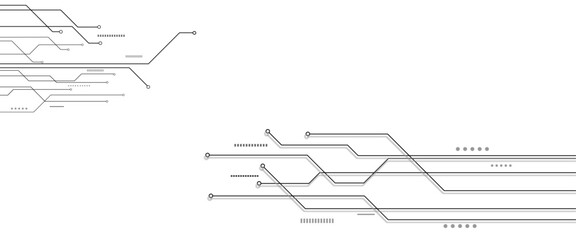 Vectors White Abstract geometric dots and lines connection circuit concept. Hi tech digital connect, communication, High technology concept.