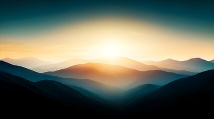 Obraz premium Majestic Mountain Sunset Landscape