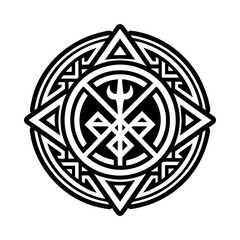 Protection rune icon in glyph style