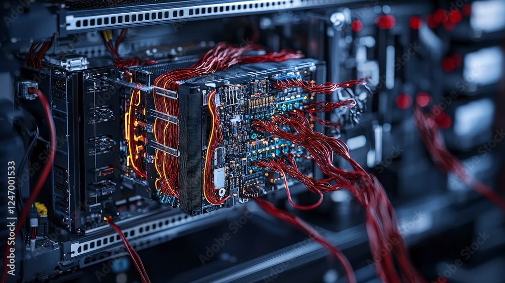 Poster innovative living computer system industrial lab technology image high-tech environment close-up org