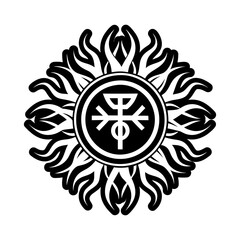 Fototapeta premium Sun symbol icon in glyph style