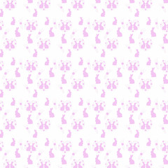 Patterned Design with Bunnies and Flowers
