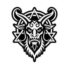 A glyph style icon of demon tattoo symbol