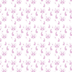 Patterned Design with Bunnies and Flowers
