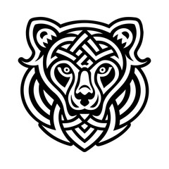 Nordic bear icon in filled style