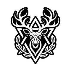 A glyph style icon of sacred deer symbol