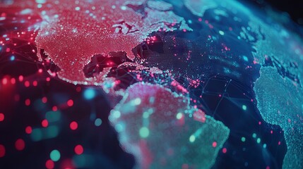 World map, network connectivity, data exchange and telecommunication