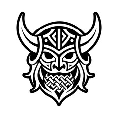 Horned tattoo icon in glyph style