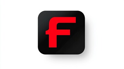 Fototapeta premium Vector art black and red icon of the letter 'F' on a white background