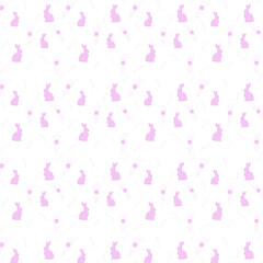Patterned Design with Bunnies and Flowers