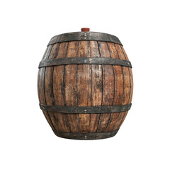 Fototapeta premium Aged Wooden Barrel, Rustic Wine Cask, Vintage Oak Container