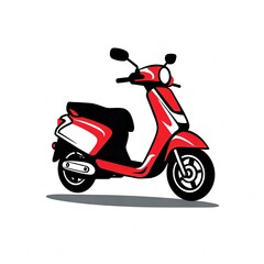 Obraz premium Red scooter illustration on white background