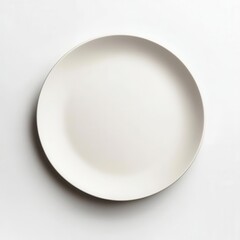 Minimalist Empty Ceramic Plate Isolated on Pure White Background for Food Presentation Mockups