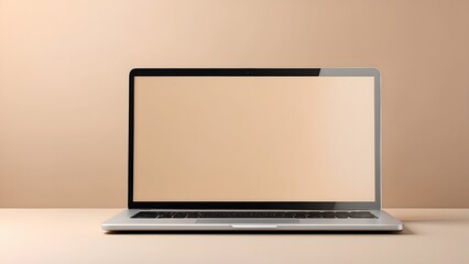 Laptop banner with empty space Without Text, Beige background