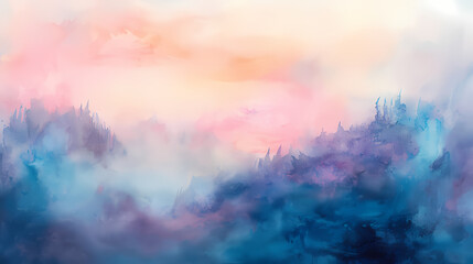 Fototapeta premium Dreamy Pastel Watercolor Texture with Soft Abstract Blending
