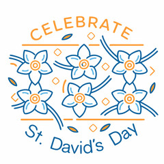 Traditional Welsh floral design for St. David’s Day