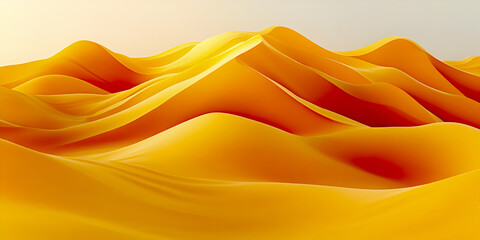 Fototapeta premium Golden sand dunes under warm sky create serene desert landscape