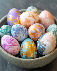 Luxury Gold-Accented Eggs in Bowl