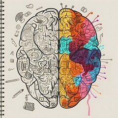 Left right human brain concept