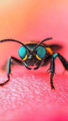 Fototapeta premium Macro vibrant close-up of colorful insect